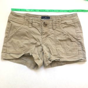 AEO khaki midi shorts